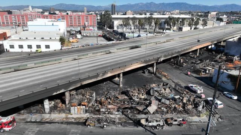 "Surprising Turn of Events: Major L.A. Freeway Ravaged by Arson Fire Reopens Ahead of Schedule!"