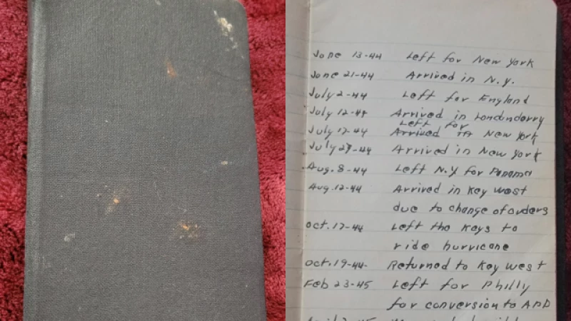 "Unraveling the Mystery: WWII Ship's Log Book Found Inside Antique Furniture"
